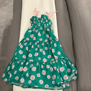 SweetHoney Teal and Pink Floral Kids Dress